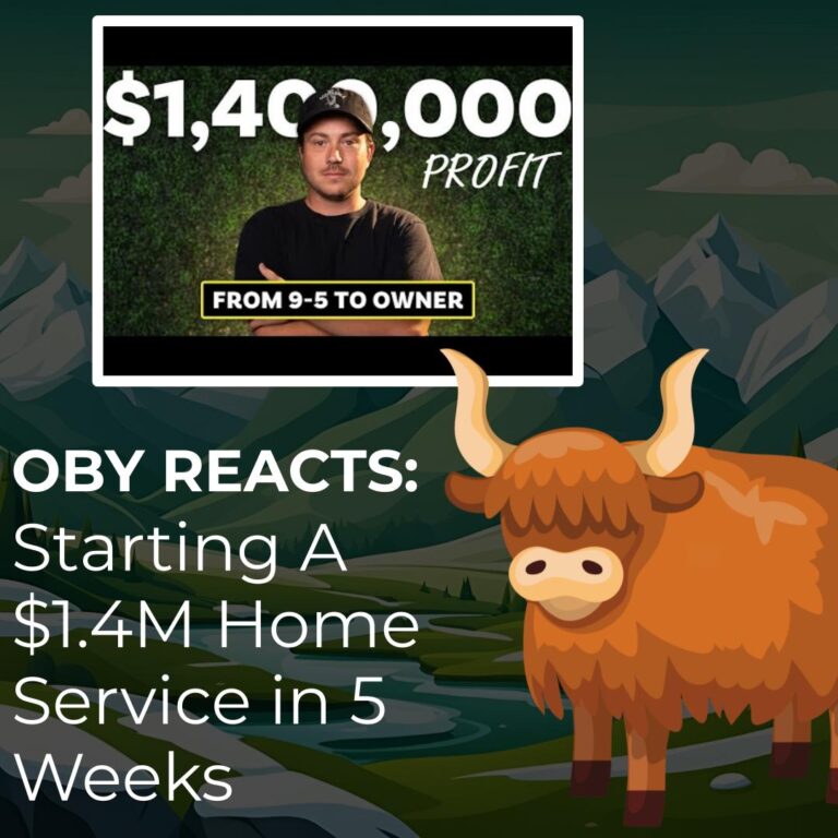 Oby Reacts Starting A $1.4M Home Service in 5 Weeks