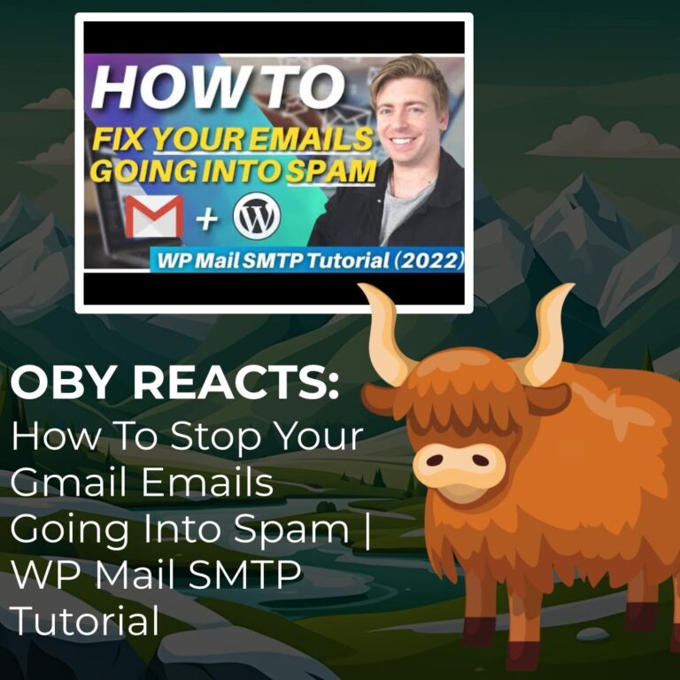 Oby Reacts How To Stop Your Gmail Emails Going Into Spam WP Mail SMTP Tutorial