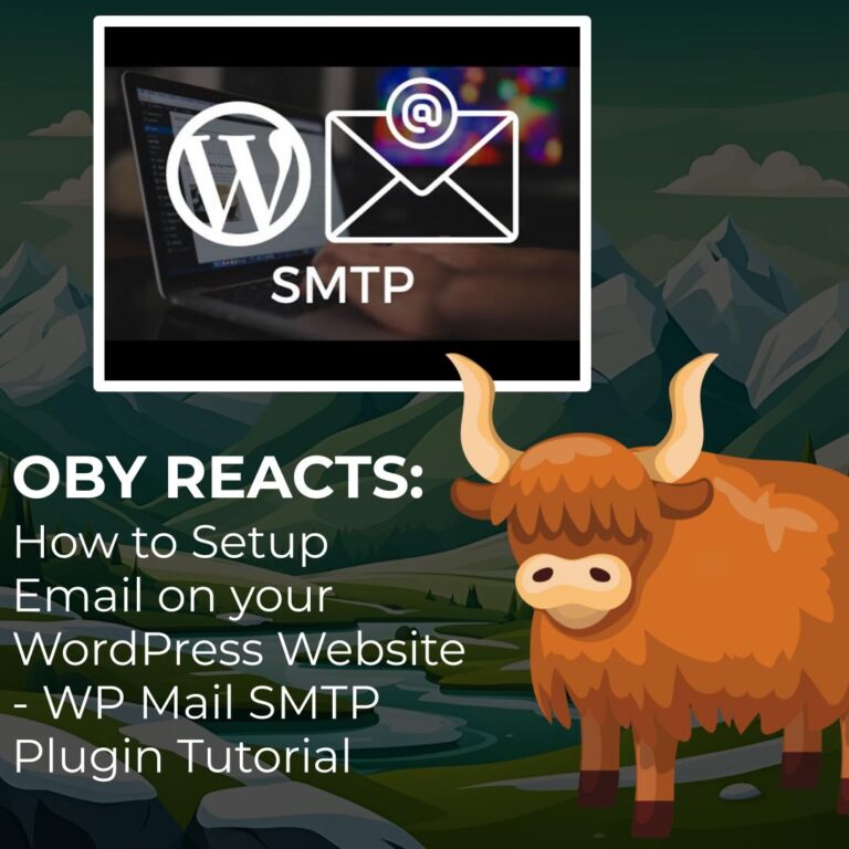 Oby Reacts How to Setup Email on your WordPress Website - WP Mail SMTP Plugin Tutorial