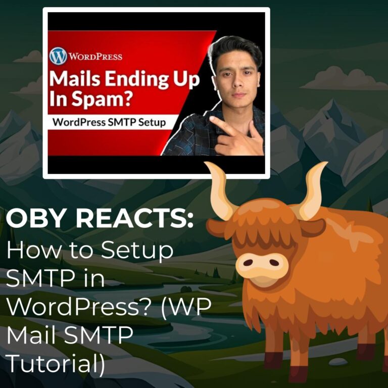 Oby Reacts How to Setup SMTP in WordPress (WP Mail SMTP Tutorial)