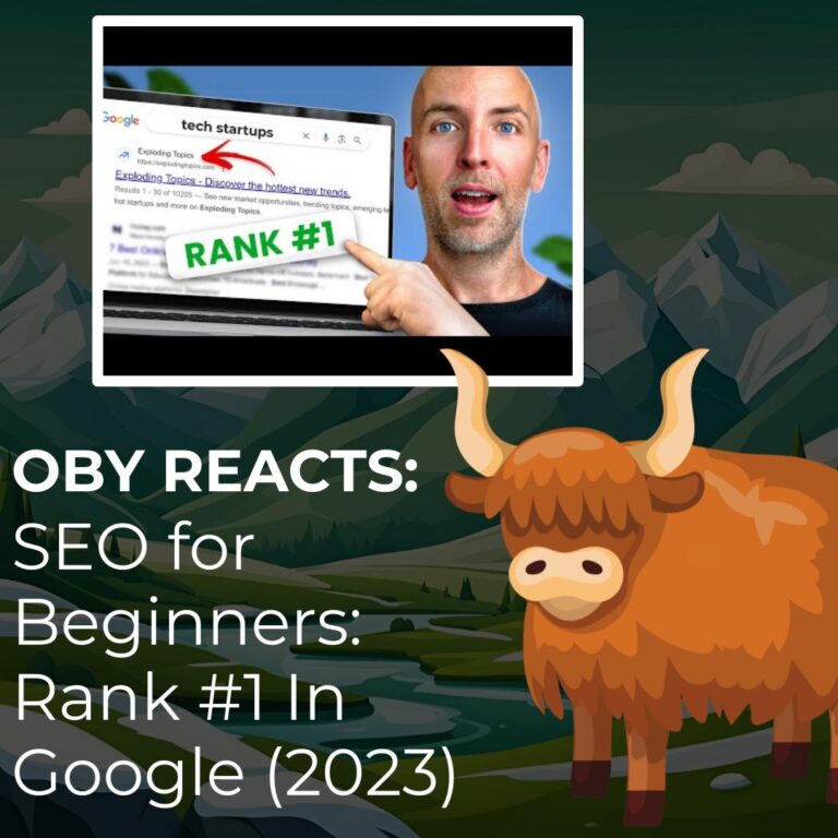 Oby Reacts SEO for Beginners Rank #1 In Google (2023)