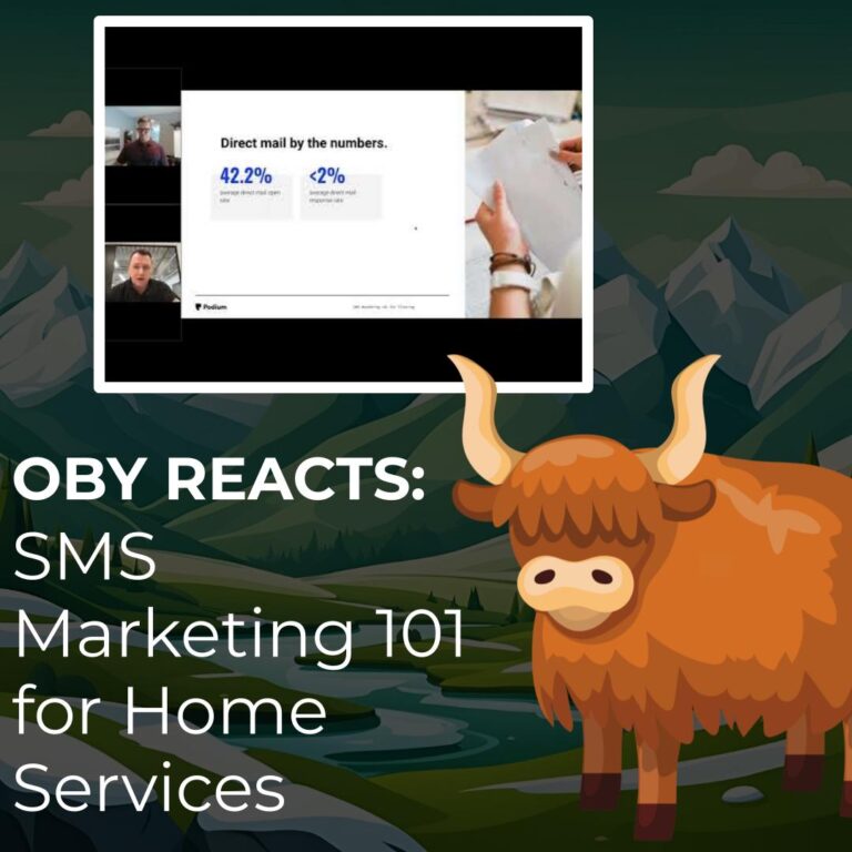 Oby Reacts SMS Marketing 101 for Home Services