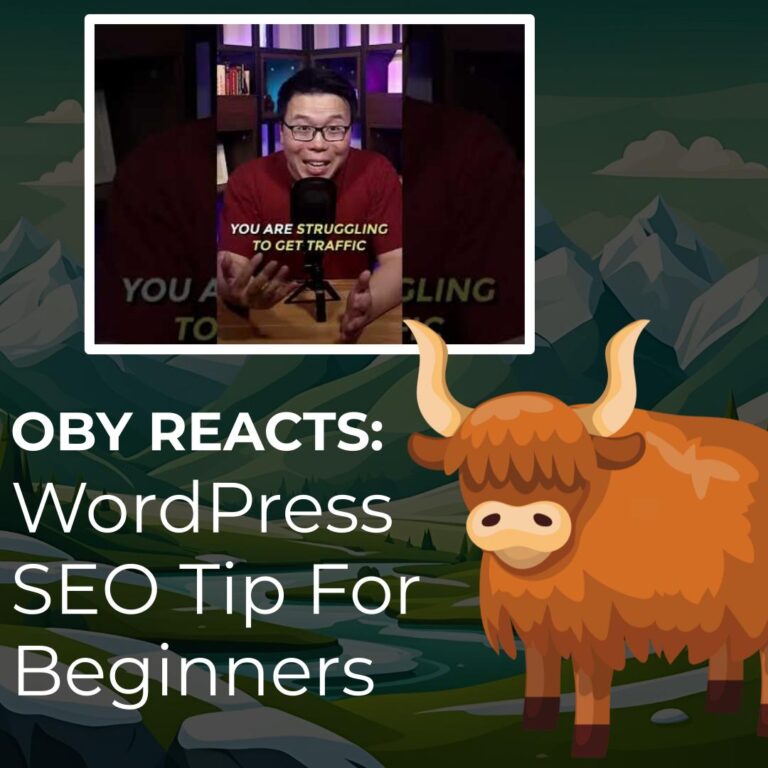 Oby Reacts WordPress SEO Tip For Beginners