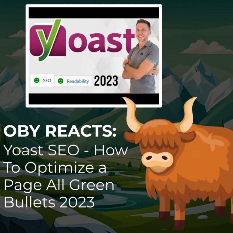 Oby Reacts Yoast SEO - How To Optimize a Page All Green Bullets 2023